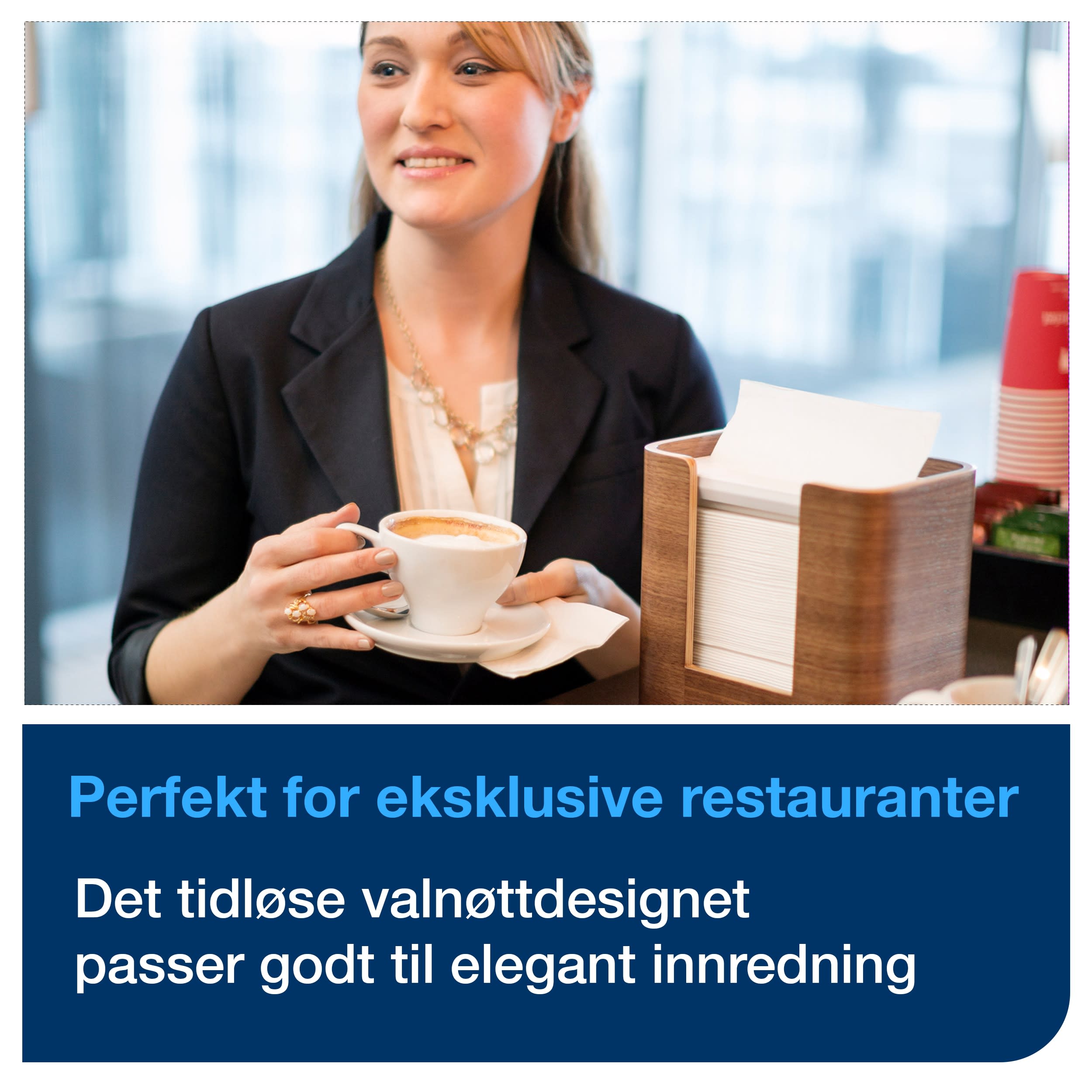 Serviettdisp Tork Xpressnap Valnøtt N4