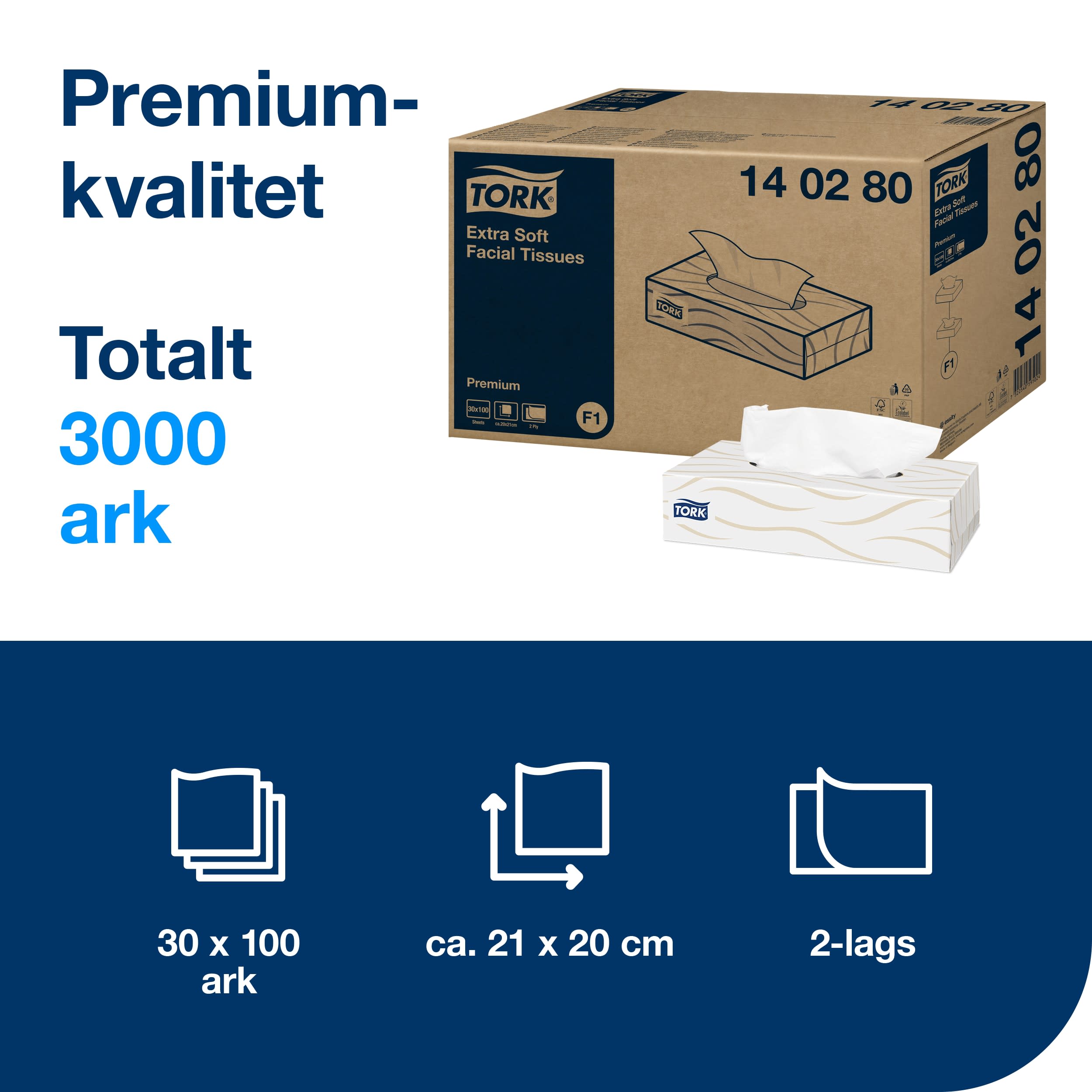 Ansiktsserviett Tork F1 Extra Soft 2l