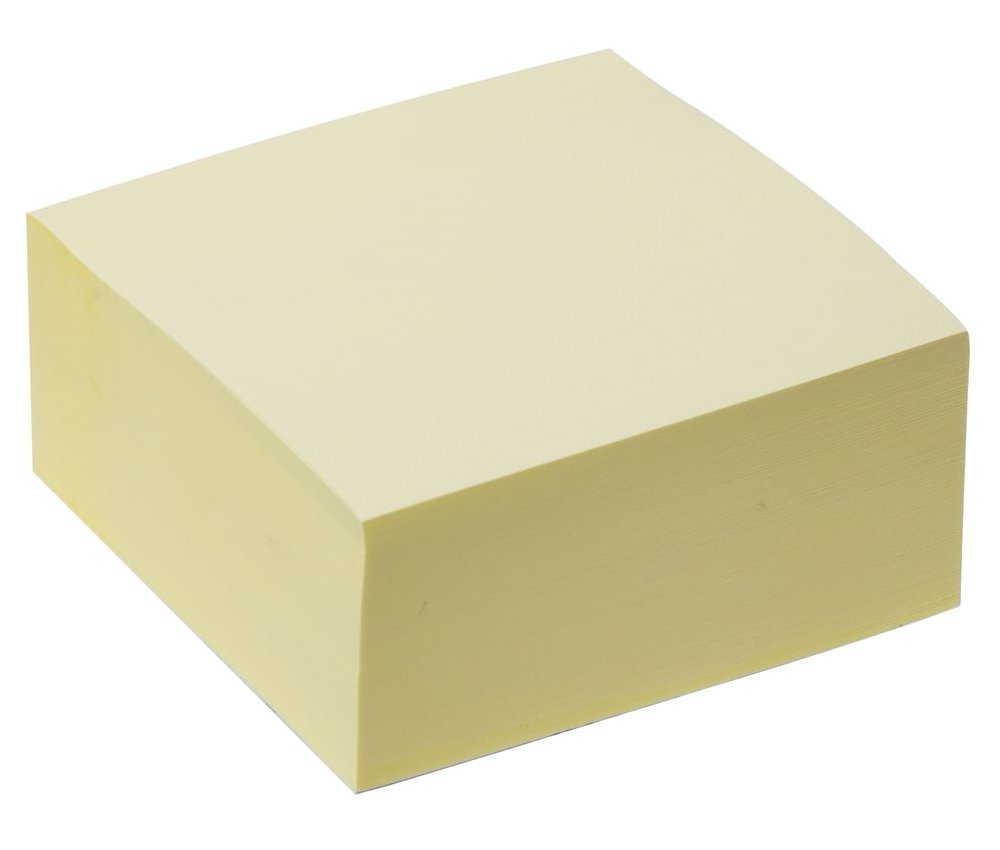 Notatblokk 76x76mm gul kube