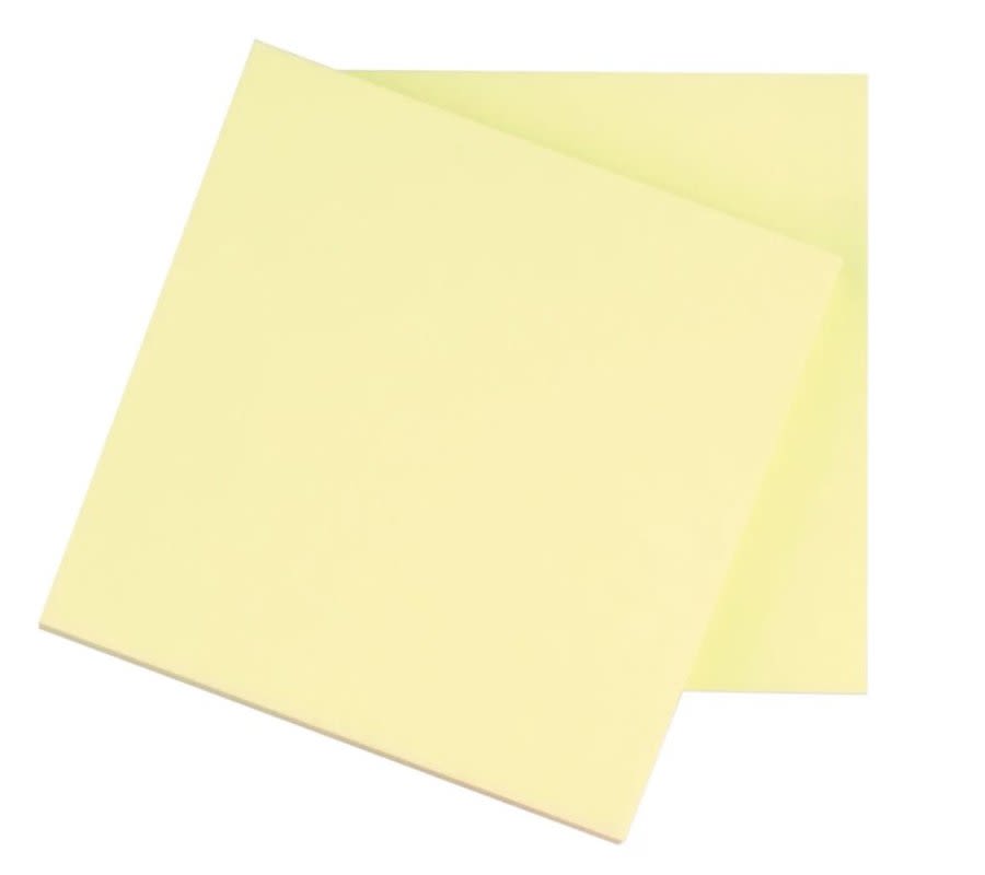 Notatblokk 76x76mm gul