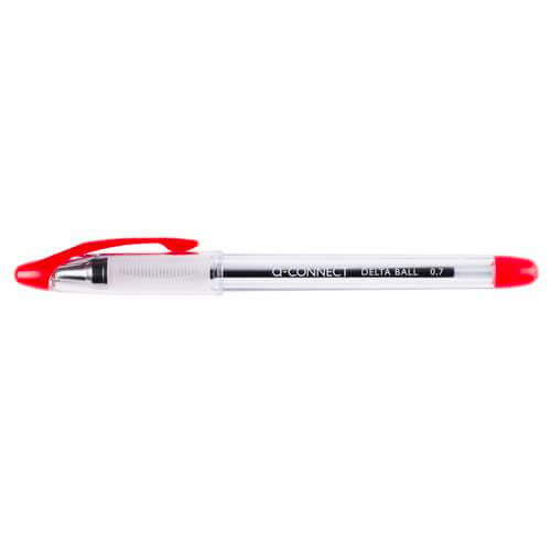 Kulepenn Delta m/gummigrep 0.7mm rød