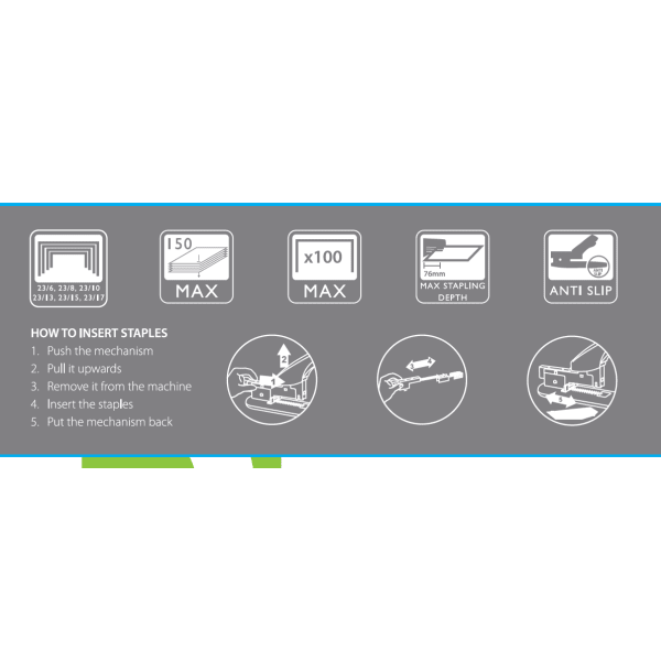 Stiftemaskin Heavy Duty 150ark Sort
