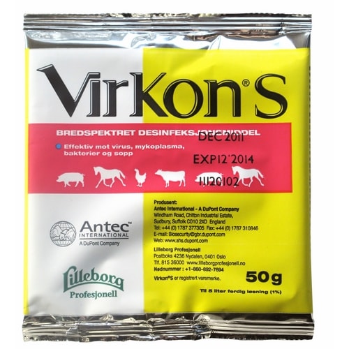 Desinfeksjon Virkon S pulver 50g