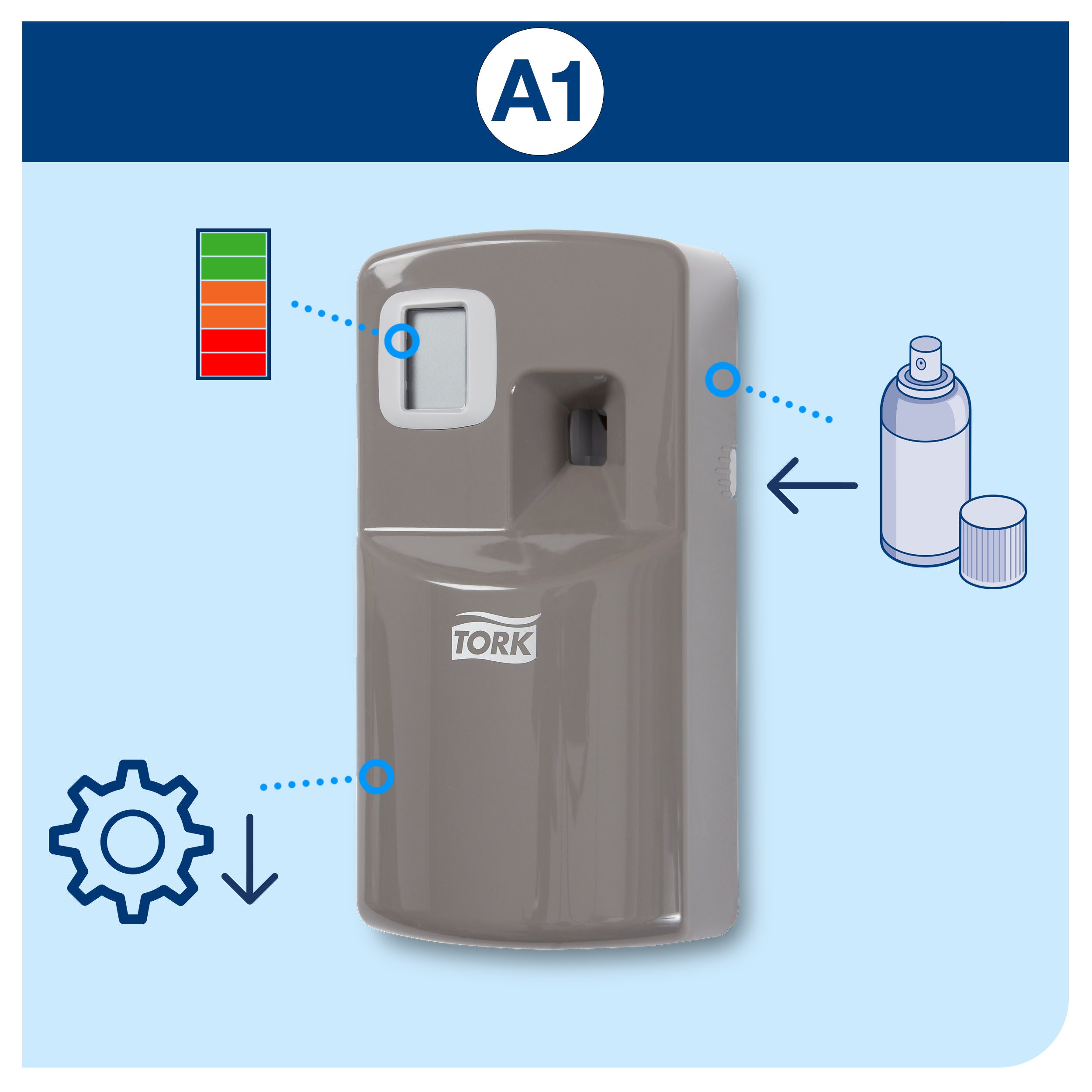 Dispenser Tork A1 Aerosol grå