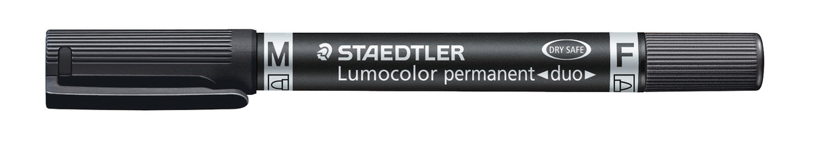 Merkepenn Lumocolor duo perm. sort