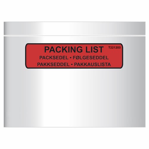 Pakkseddellomme 160x120mm C6 m/trykk