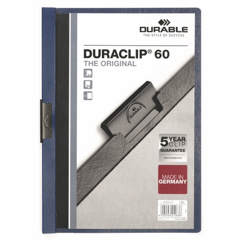 Klemmemappe A4 Duraclip 60 blå