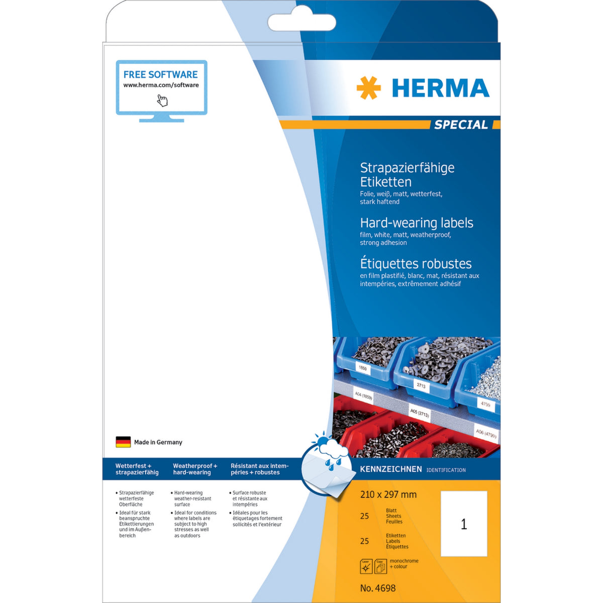 Etikett HERMA sterk 210x297mm (25)