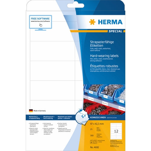 Etikett HERMA sterk 96,5x42,3mm (25)