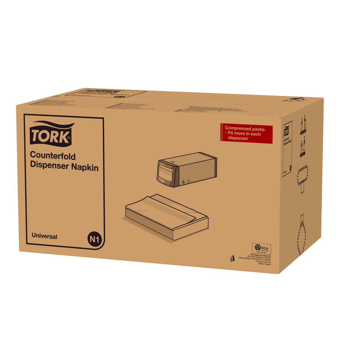 Dispenserserv. 33x30cm 1-lag hvit