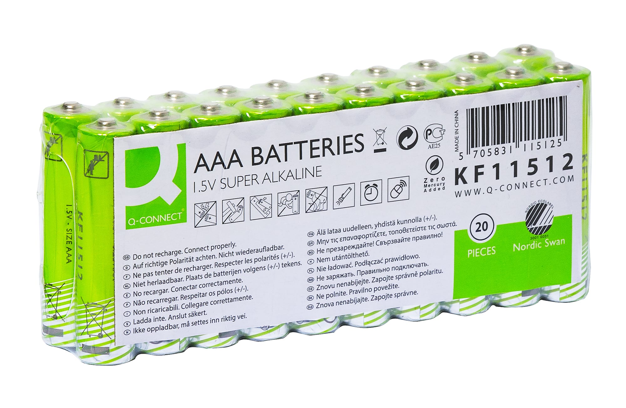 Batteri Q-Connect alkalisk LR03/AAA 1.5V