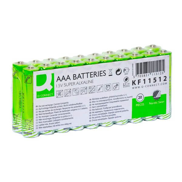 Batteri Q-Connect alkalisk LR03/AAA 1.5V