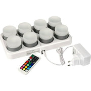 Lys LED oppladbare, 8 lys, m/lader