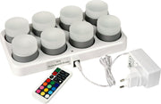 Lys LED oppladbare, 8 lys, m/lader