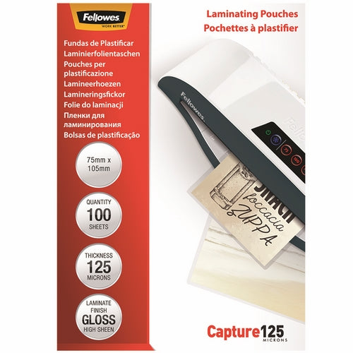 Lamineringslomme 75x105mm gloss 125mic