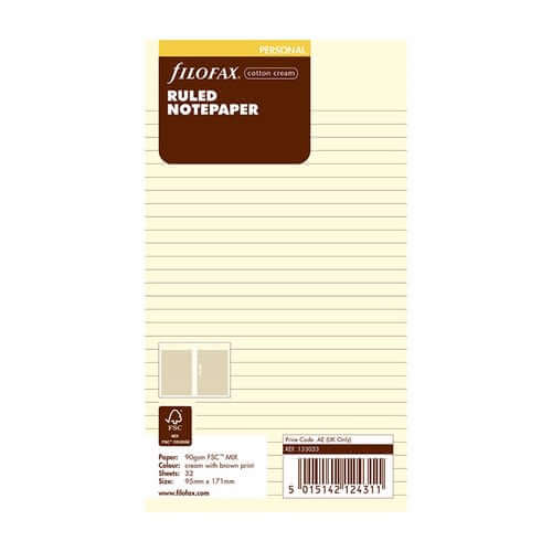Filofax Personal notatark linjert beige