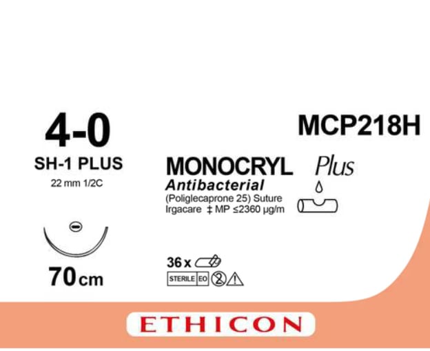 Sutur Monocryl Plus 4-0 SH-1 70cm Lilla