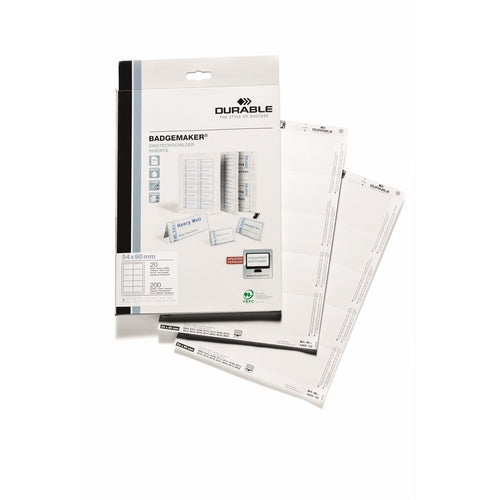 Navneskilt etiketter Badgemaker 54x90mm