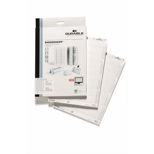 Navneskilt etiketter Badgemaker 30x60mm