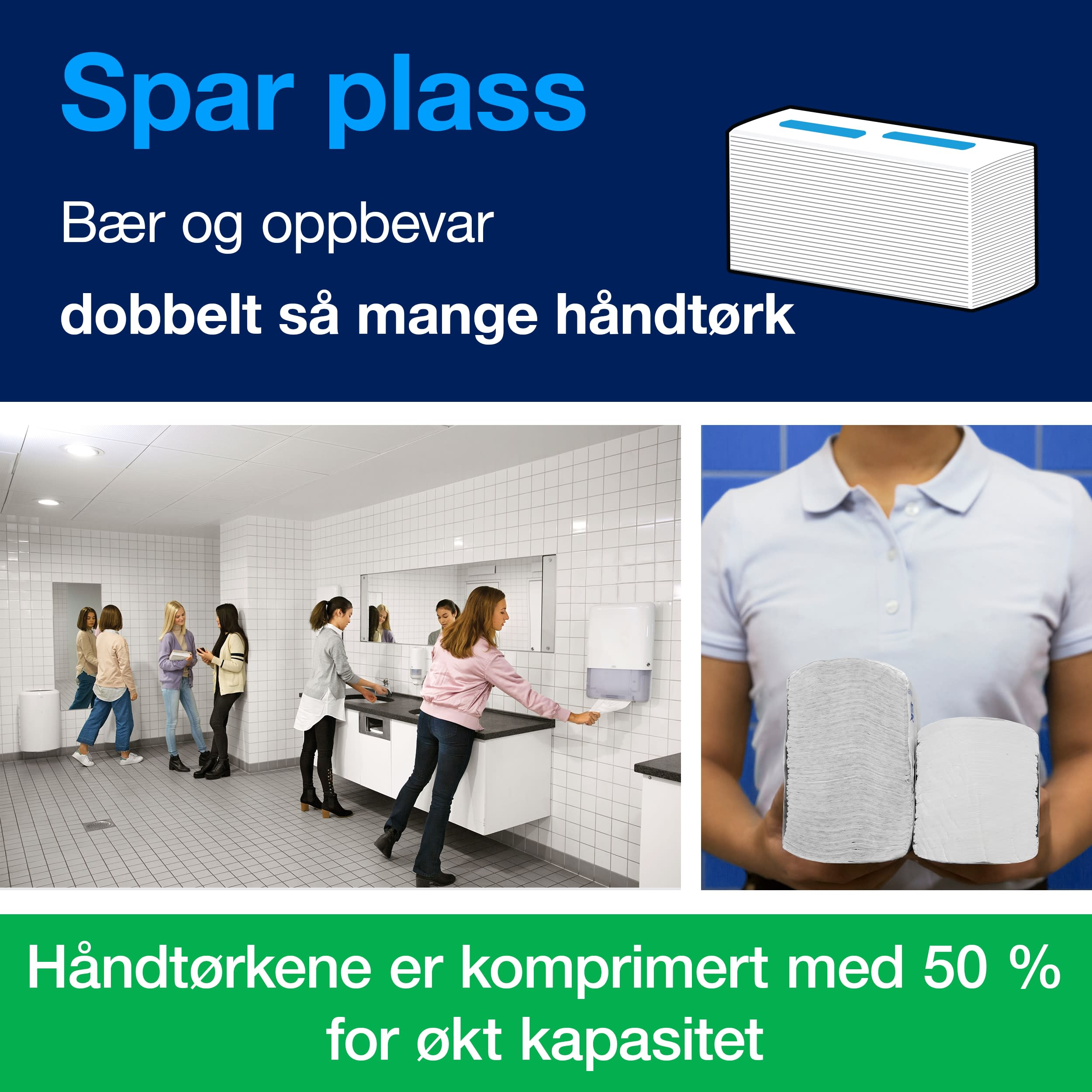 Dispenser Tork H5 PeakServe mini hvit