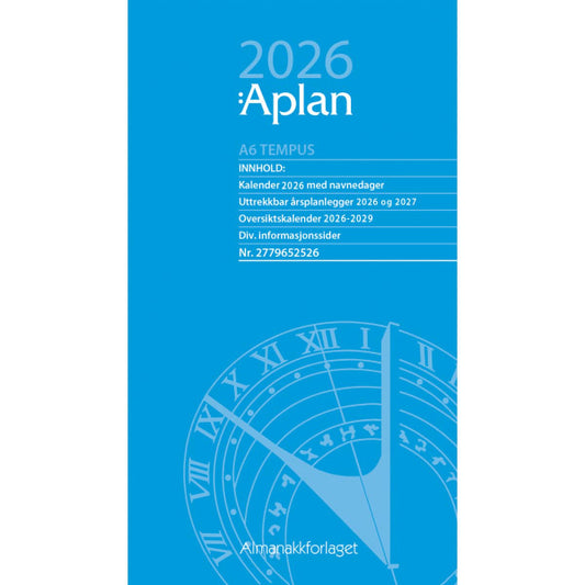 Aplan A6 Dag Tempus år 2026