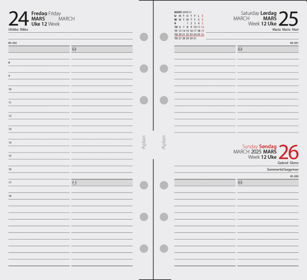 Aplan A6 Dag Tempus år 2026