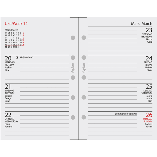 Aplan Mini Uke årssett 2026