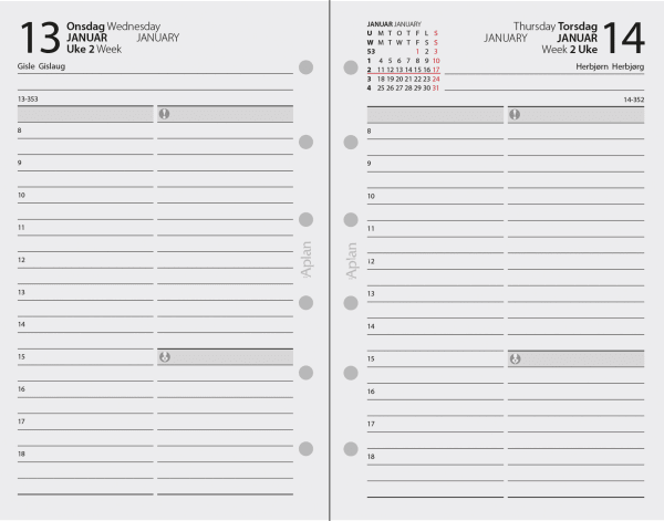 Aplan Pocket Dag årssett 2026