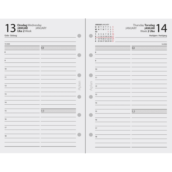 Aplan Pocket Dag årssett 2026