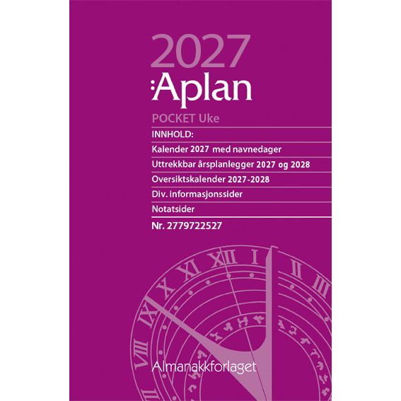 Aplan Pocket Uke årssett 2026
