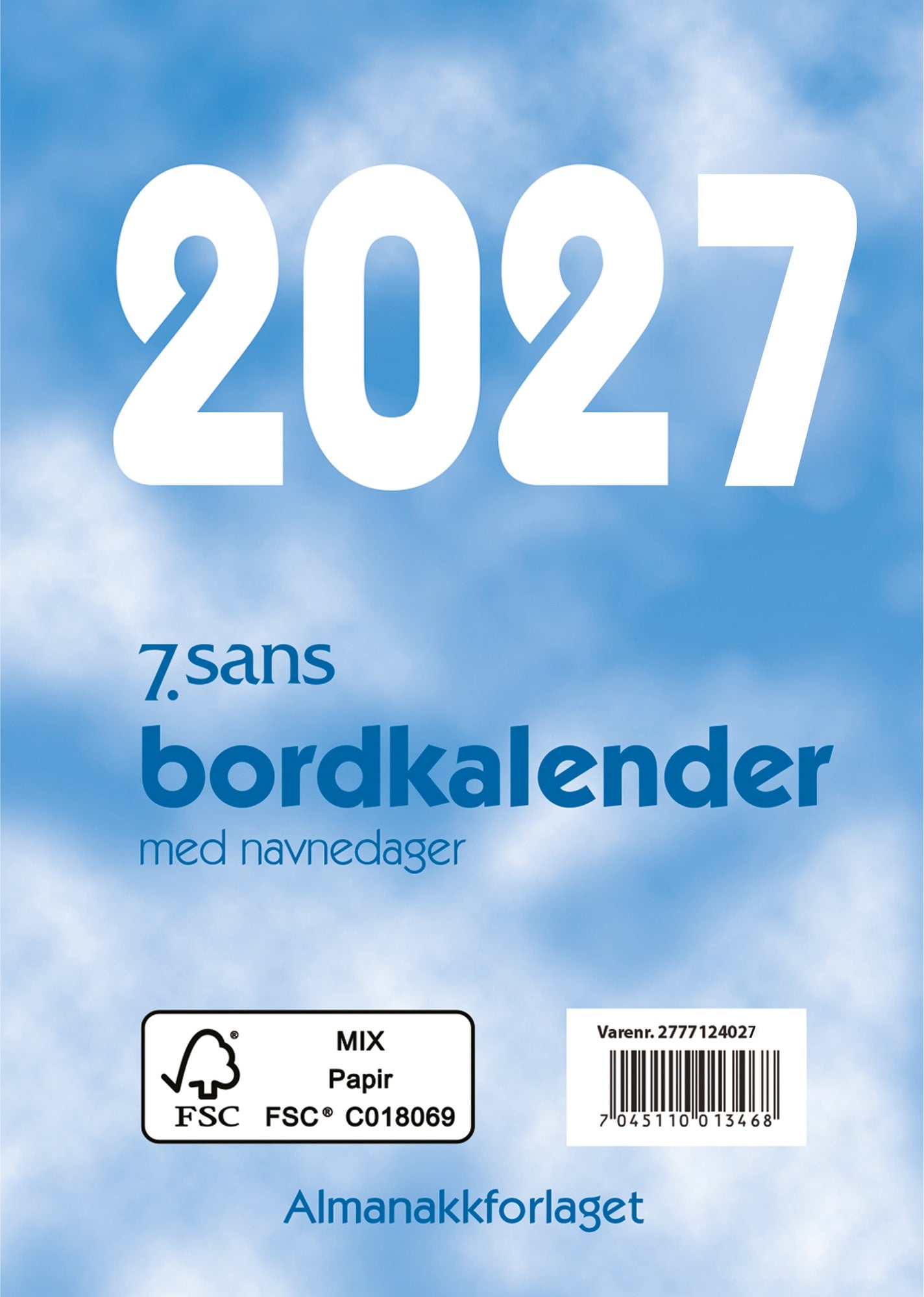 Bordkalender bokmål 2026