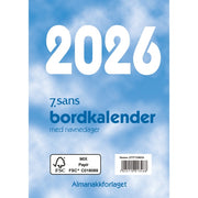 Bordkalender bokmål 2026
