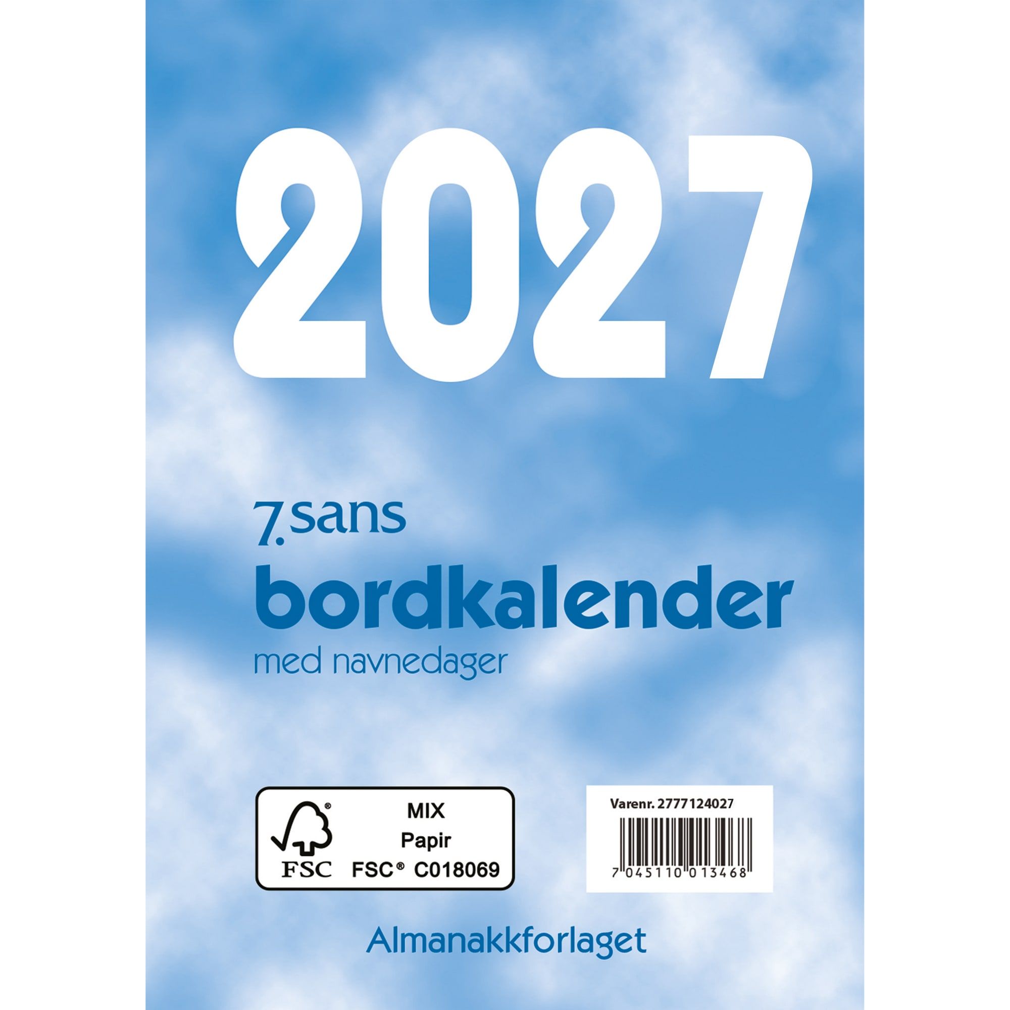 Bordkalender bokmål 2026