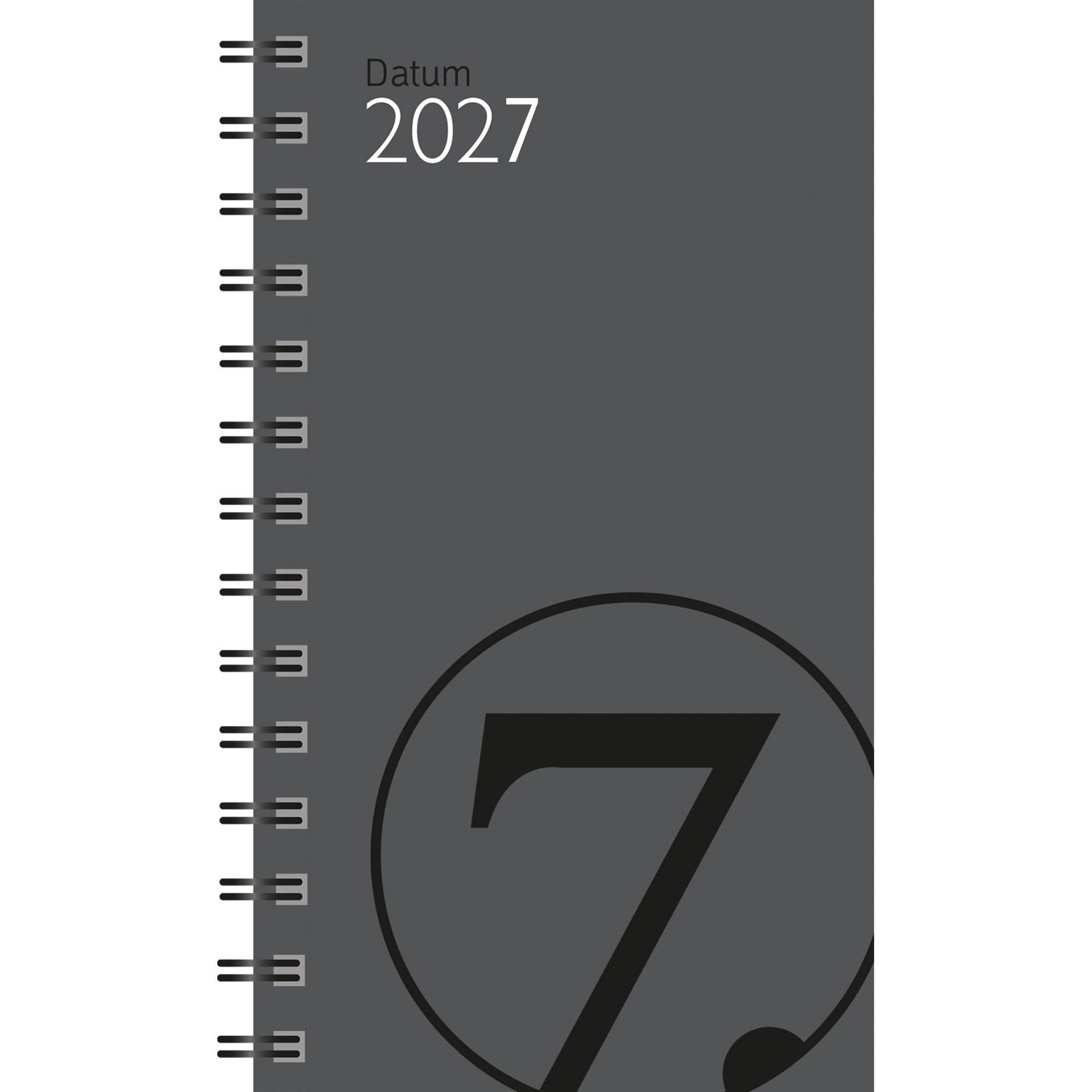 Datum spiral kart. Grå 2026