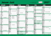 Kontorkalender A3 enkel m.linjer 2026
