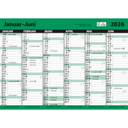 Kontorkalender A3 enkel m.linjer 2026