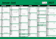 Kontorkalender A4 enkel m.linjer 2026