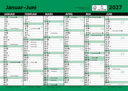 Kontorkalender A5 enkel m.linjer 2026