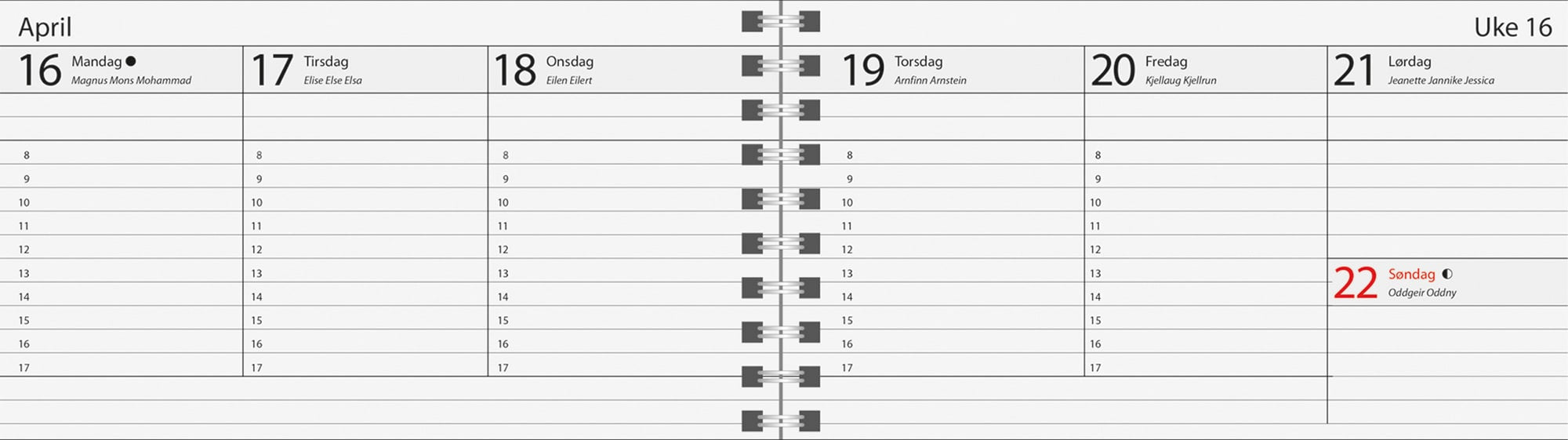 Lille plankalender spiral 2026