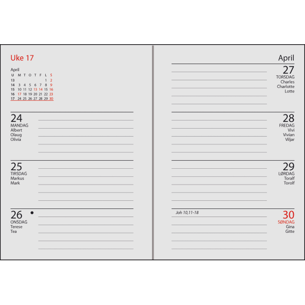 Primo spiral kart. grå 2026