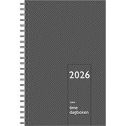 Timedagbok spiral grå 2026