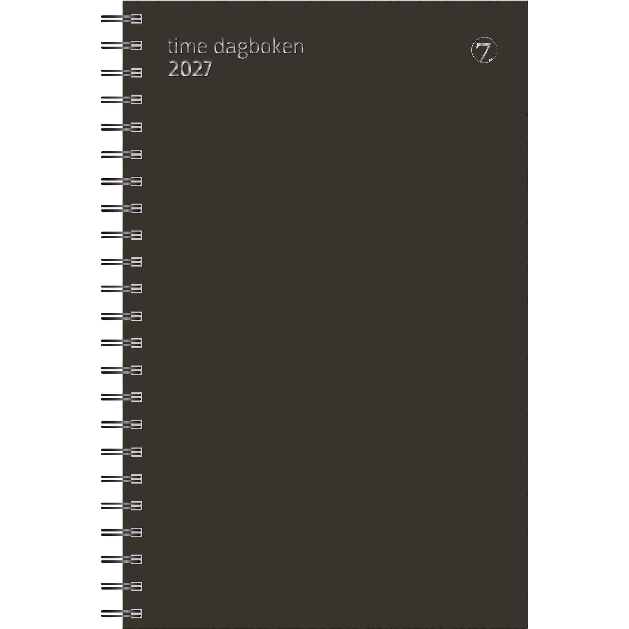 Timedagbok spiral grå 2026