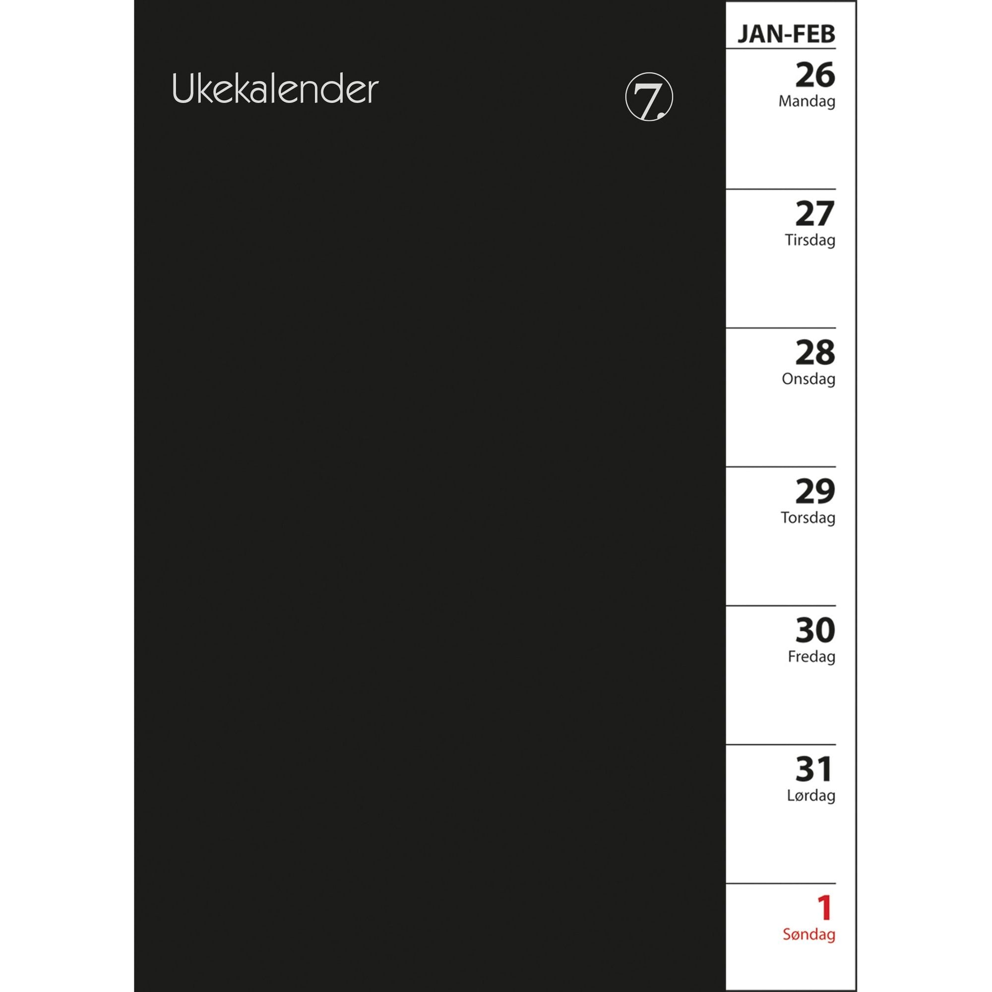 Ukekalender sort omsl+ref. 2026