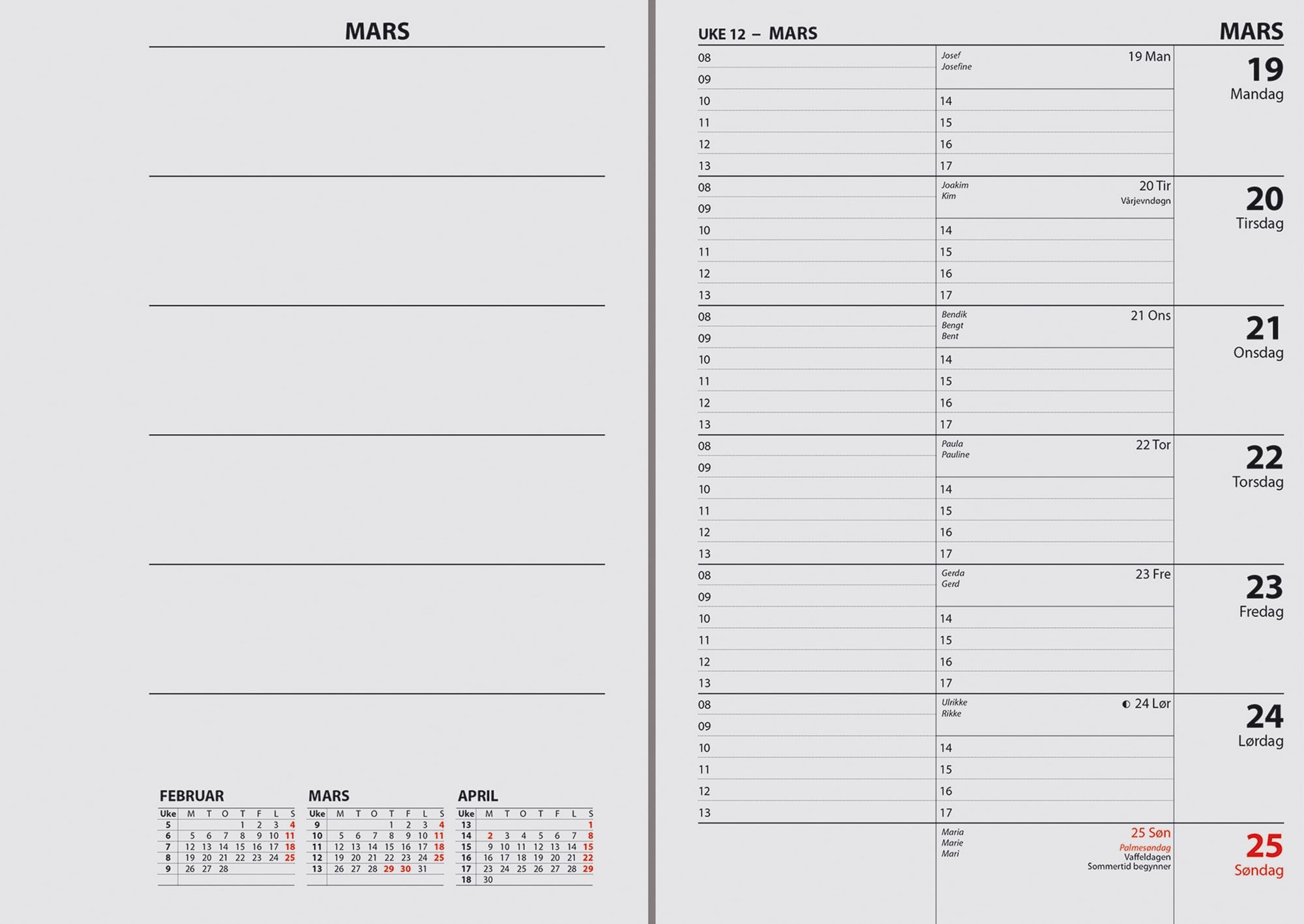 Ukekalender spiral 2026
