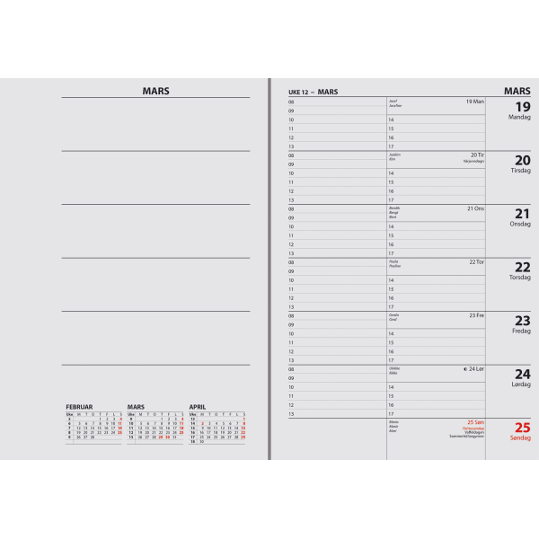 Ukekalender spiral 2026