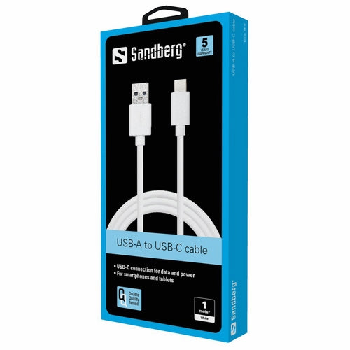 Kabel USB-C 3.1 til USB-A 2.0 hvit 1m