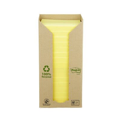 Notatblokk Post-it Resirk. 76mx76 Gul