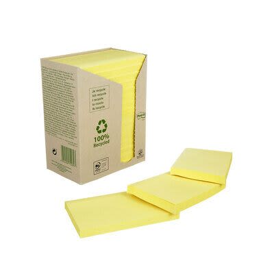 Notatblokk Post-it Resirk. 76x127 Gul