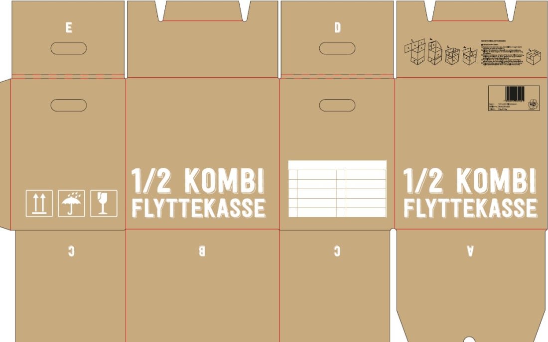 Flyttekasse 1/2 kombi