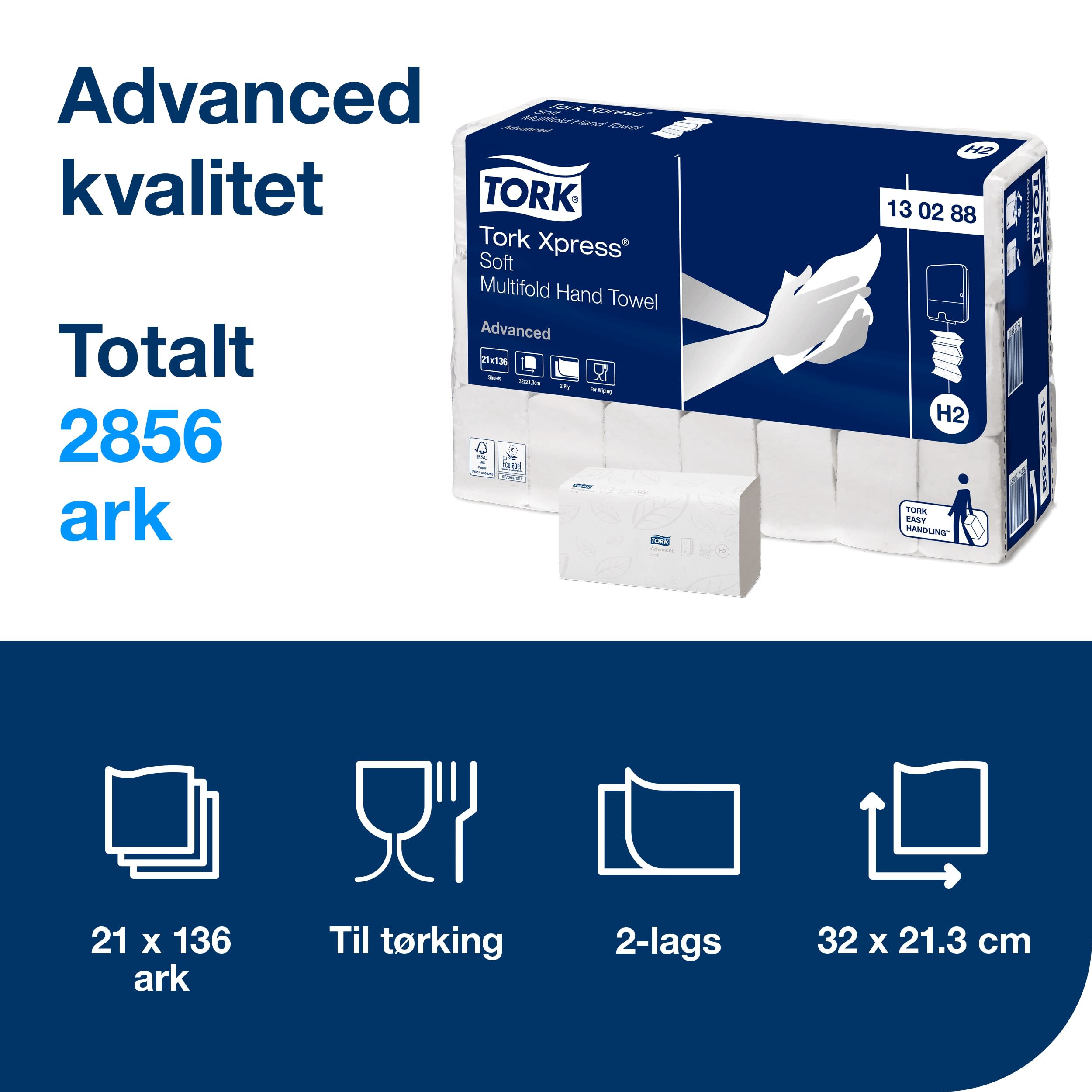 Håndtørk H2 Xpress Advanced Soft 2l M